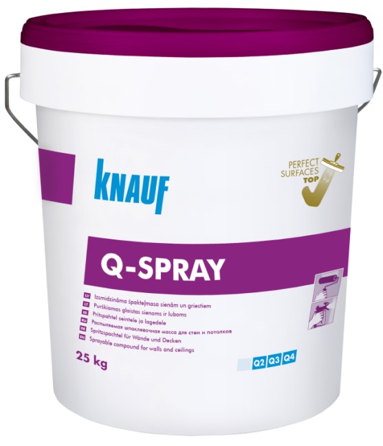 JAUNUMS!  KNAUF Q-SPRAY 25kg gatavā špaktele